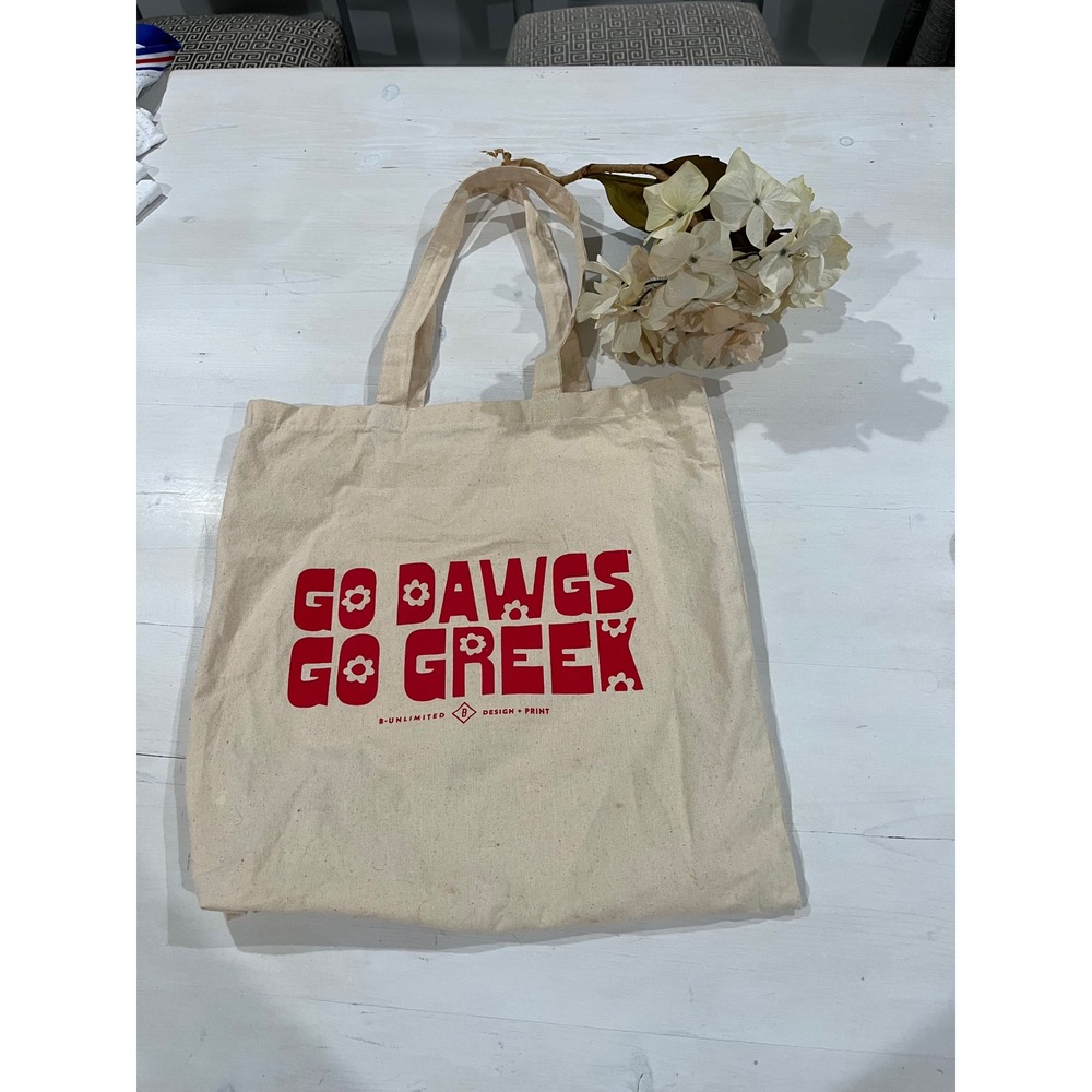 B-Unlimited Go Dawgs Go Greek Tote‎ Bag Canvas Shopping Bag